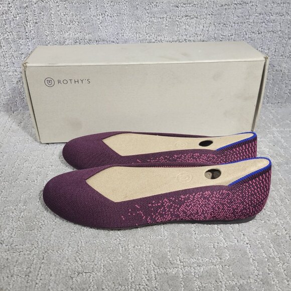 Rothy's The Flat Women's Size US 9 Fig Python Purple Round Toe Ballet Shoes - Picture 5 of 9